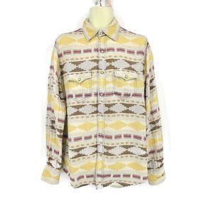 Ryan Michael Southwestern Shirt Mens M Pearl Snaps Western Cotton